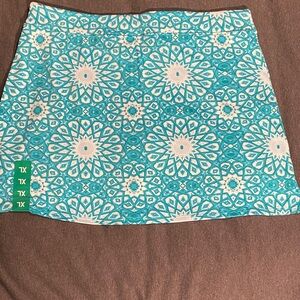 Tranquility by Colorado Clothing Teal and White Mini Skirt